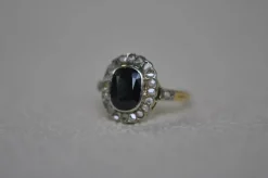 Bague saphir bleu époque victorienne