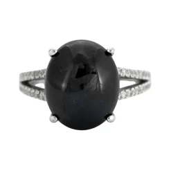 Bague Saphir Cabochon Diamants