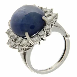 Bague Saphir cabochon Diamants