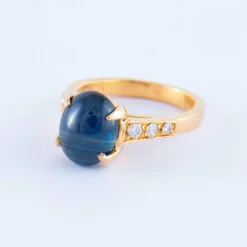 Bague Saphir Cabochon Diamants