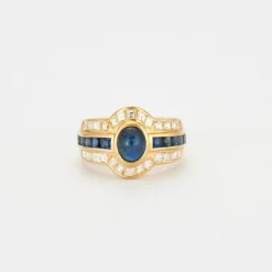 Bague Saphir cabochon Diamants