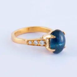 Bague Saphir Cabochon Diamants