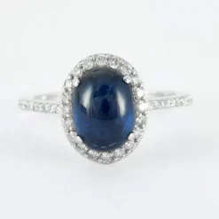 Bague Saphir cabochon Diamants