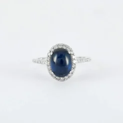 Bague Saphir cabochon Diamants