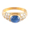 Bague saphir cabochon et diamants