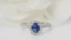 Bague, saphir ceylan, diamants