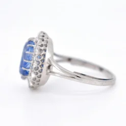 Bague Saphir Ceylan et Diamants, Vintage