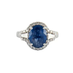 Bague Saphir 3.22ct Diamants