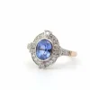 Bague saphir 1,63cts et diamants en or et platine