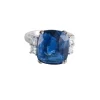 Bague Saphir de Ceylan 13.60cts Diamants taille princesse