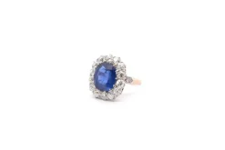 Bague saphir de Ceylan de 6,44cts et diamants