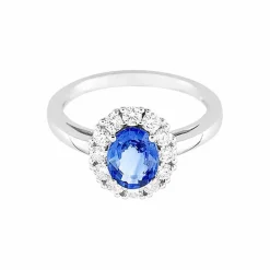 Bague saphir de ceylan diamants