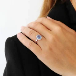Bague saphir de ceylan diamants
