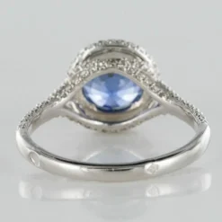 Bague saphir de ceylan et diamants