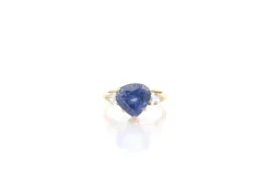 Bague saphir de 6,62cts et diamants