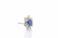 Bague saphir de 2,51cts et diamants