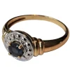 Bague Saphir des années 40 Or blanc et jaune