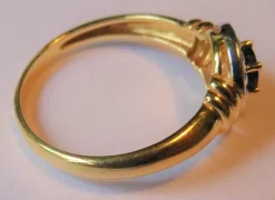 Bague Saphir des années 40 Or blanc et jaune