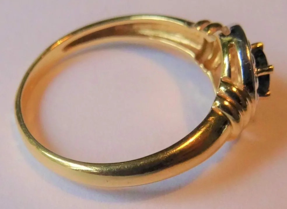 Bague Saphir des années 40 Or blanc et jaune