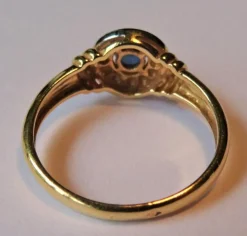 Bague Saphir des années 40 Or blanc et jaune