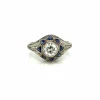 Bague Saphir Diamant Art Déco