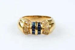 Bague saphir diamant en or massif