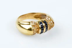 Bague saphir diamant en or massif