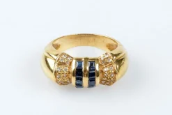 Bague saphir diamant en or massif