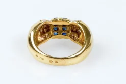 Bague saphir diamant en or massif