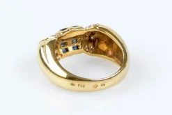 Bague saphir diamant en or massif
