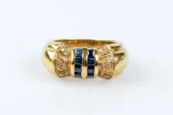 Bague saphir diamant en or massif
