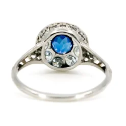Bague Saphir, Diamant, Platine
