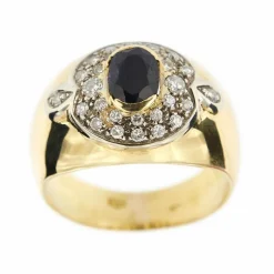 Bague saphir diamants