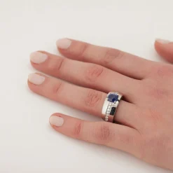 Bague saphir diamants