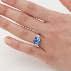 Bague saphir diamants