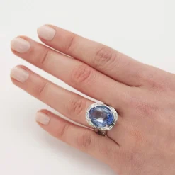 Bague saphir diamants
