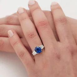 Bague saphir diamants