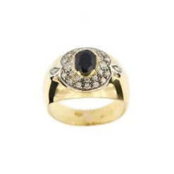 Bague saphir diamants