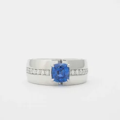 Bague saphir diamants