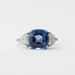 Bague saphir diamants