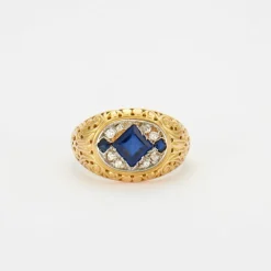 Bague Saphir, Diamants