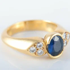 Bague saphir diamants