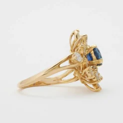 Bague saphir diamants
