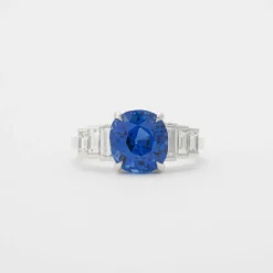 Bague saphir diamants