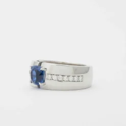 Bague saphir diamants