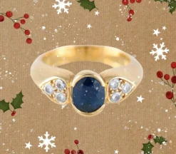Bague saphir diamants