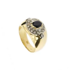 Bague saphir diamants