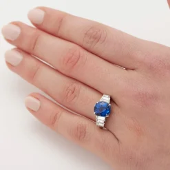 Bague saphir diamants