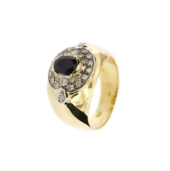 Bague saphir diamants