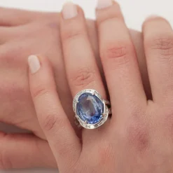 Bague saphir diamants